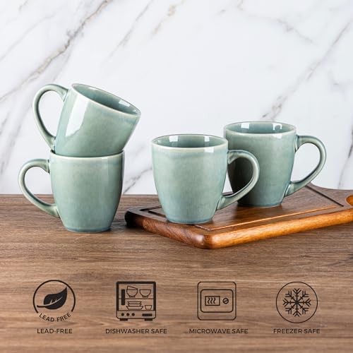 GBhome Ceramic Coffee Mugs Set of 4, 12oz Stoneware Coffee Mugs Set For Dad Mom Women MEN, Light Weight Coffee Cups for Latte/Tea/Beer/Hot Cocoa, Dishwasher & Microwave Safe - Image 6