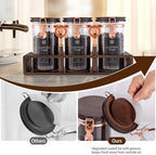 3 Piece Airtight Glass Coffee Canister Set, 42oz Food Safe Storage Jars with Wooden Shelf & Scoop, Sealed Countertop Organization Canisters for Coffee Beans, Tea, Sugar - Image 3