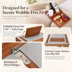 Couch Tray Insert for Middle Seat,2-in-1 Acacia Wood Couch Table - Image 5