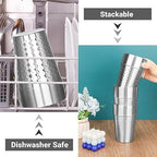 Stainless Steel Double Wall Cup, 16 oz Insulated Tumbler, 8 Pack Unbreakable Stackable Water Tumblers Insulated Metal Cup Premium Drinking Glasses for Travel Camping Home Outdoor - Image 5