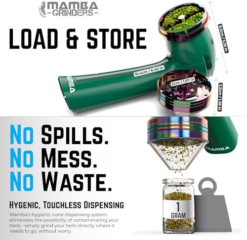 Mamba Original Electric Seed Grinder, USB-C Rechargeable Spice Mill, Green - Image 3