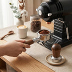 54mm Espresso Double Spouts Portafilter with 3 Ear | Fits 54mm Breville/Sage Barista Espresso Machine | Stainless Steel Basket and Walnut Handle | Espresso Accessories - Image 6