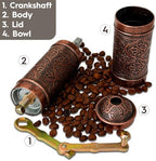 Handmade Turkish Pepper & Coffee Grinder, Refillable Turkish Spice Mill with Adjustable Coarseness, Manual Coffee Mill with Handle, Coffee Grinder Metal with Hand Crank 22 cm-8.66 inch (Bronz) - Image 5