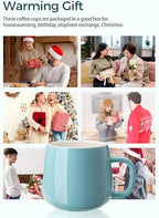Teocera Ceramic Coffee Mug Set of 4-12 oz Coffee Mugs with Large Handles for Hot or Cold Drinks Like Latte, Cocoa, Tea or Juice - Smooth Ceramic, Dishwasher Safe, Turquoise - Image 3
