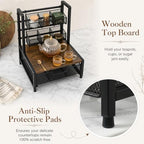 3 Tier Coffee Station Organizer with Drawer and Hanging Baskets, Wood & Metal Large Capcity Coffee Bar Organizer for K Cups, Coffee Pods, Tea Bags, Sugar Packets, Countertop Storage Rack - Image 5