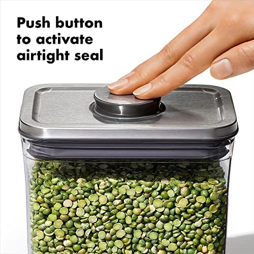 OXO Brew Conical Burr Coffee Grinder, Silver & Steel POP Container Short Rectangle- 1.7 Qt for Brown Sugar, Dried Beans and More,Grey - Image 7
