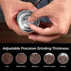Manual Coffee Grinder,Multiple Grinding Settings With Sharp Conical Mill Core & Walnut Handle,Portable Mini Coffee Grinder for Office Travel Camping - Image 4
