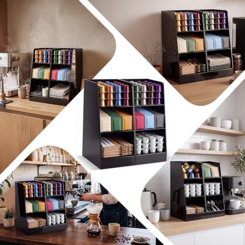 2 Pcs Acrylic Coffee Bar Organizer, Simple, 12.01 x 7.48 x 5.31 Inches - Image 4