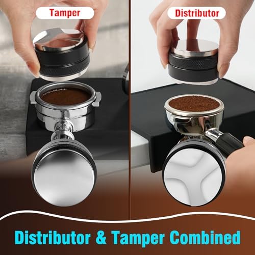 Espresso Accessories Kit 51mm, Coffee Distributor & Tamper Leveler,Dosing Funnel set and WDT Tool for Delonghi,Brebille and Casabrews 51mm Machine and Portafilters. - Image 3