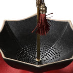 Porcelain Loose Leaf Tea Strainer with Rotating Umbrella Design (Black) - Image 6