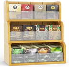 3 Layer Bamboo Tea Bag Organizer, Stackable Tea Storage Holder by BAMBITION
