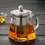 Glass Teapot Kettle with Stainless Steel Removable Infuser for Blooming Tea & Loose Leaf Tea,700ml - Image 3