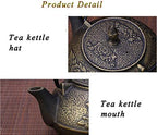 tetsubin Cast iron Tea Kettle workshop Healthy japanese flower pattern Teapot with Stainless Steel Infuser（30.4oz） - Image 4