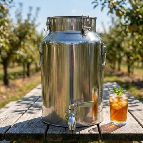 Stainless Steel Milk Can with Spigot, 28L/7.40Gal Beverage Drink Dispenser - Image 2