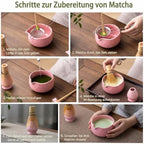 Buucup Matcha Whisk Set, Ceramic Matcha Kit with Bowl & Tools, Pink - Image 6