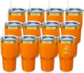 20 oz Tumbler Bulk Stainless Steel Tumblers with Lids and Straws Orange by MetalyaTumblers