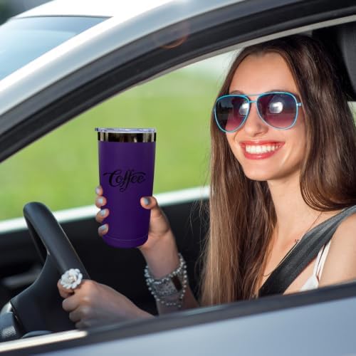 20 oz Tumbler Bulk Stainless Steel Tumblers with Lids and Straws Purple - Image 6