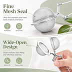 36 Pack Snap Tea Ball, 304 Stainless Steel Tea Infuser Ball with Handle - Image 4