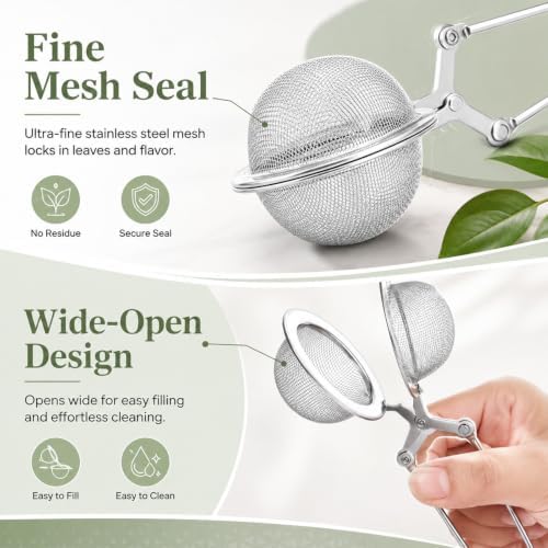36 Pack Snap Tea Ball, 304 Stainless Steel Tea Infuser Ball with Handle - Image 4