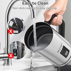Secura Milk Frother, Automatic Hot/Cold Foam Maker, Stainless Steel, 8.4oz (Pack of 6) - Image 6