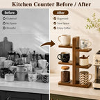 Coffee Mug Holder for Countertop, Wooden Coffee Mug Display Shelf - Image 3