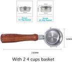 58MM Bottomless Filter Portafilter,Compatibility E61 brewing head, with 1/2/4 cups basket(Type m) - Image 2