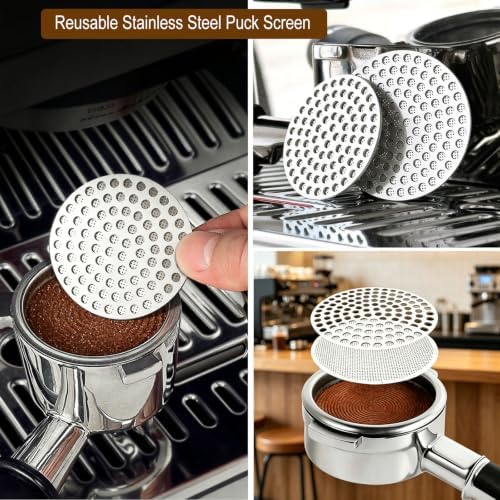 6 PCS Espresso Tools Set,Espresso Tamper,Coffee Distributor,Puck Screen,Dosing Funnel,Coffee Brush And WDT Tool,Espresso Accessories Kit Barista Tools (Black, 58mm) - Image 7