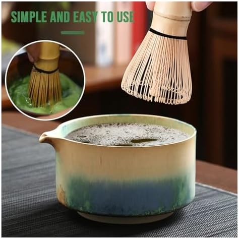 4PCS Matcha Set With Ceramic Bowl Whisk Teaspoon Tea Sets Tea-making Tools Accessories(Pink 4pcs) - Image 3