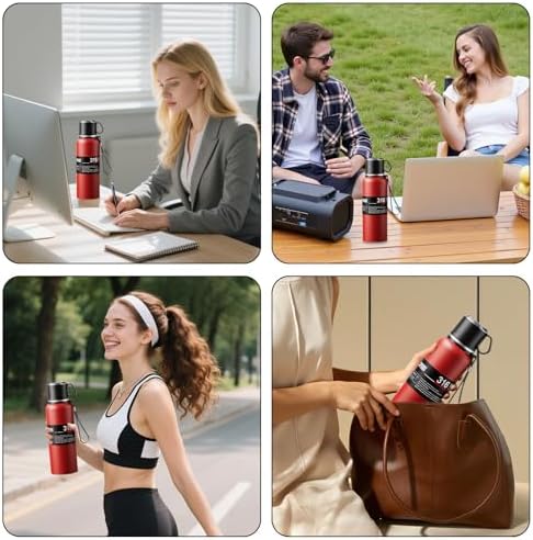 Double wall vacuum Leakproof stainless steel wide mouth insulated water bottle;tea tumbler with infuser,cup,lid;smart thermoses hot coffee;thermal flask ice drinks with led digital temperature display - Image 7