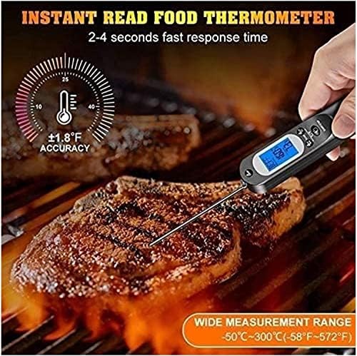 KouRy Digital Instant Read Meat Thermometer for Kitchen, Food Cooking, Grill, BBQ, Smoker, Candy, Home Brewing, Coffee, and Oil Deep Frying (Black) - Image 4