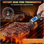 KouRy Digital Instant Read Meat Thermometer for Kitchen, Food Cooking, Grill, BBQ, Smoker, Candy, Home Brewing, Coffee, and Oil Deep Frying (Black) - Image 4
