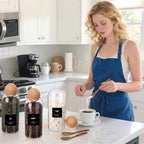 Suclain 3 Pcs Coffee Storage Jar with Ball Cork Lid Spoon, 41 oz - Image 4