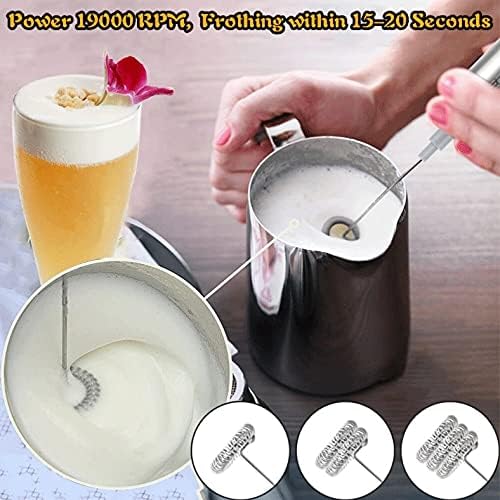 Stainless Steel Motor Milk Frother - Handheld Frother Whisk, Milk Foamer Frother, Mini Blender and Electric Mixer for Coffee, Frappe, Latte, Matcha - Image 4