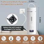 Compact Portable Electric Kettle, LCD Display with 6 Temperature Settings, 304 Stainless Steel, 450ml/15.2oz, Auto Shut-Off and Boil-Dry Protection, Travel Electric Kettle Teapot, White - Image 2