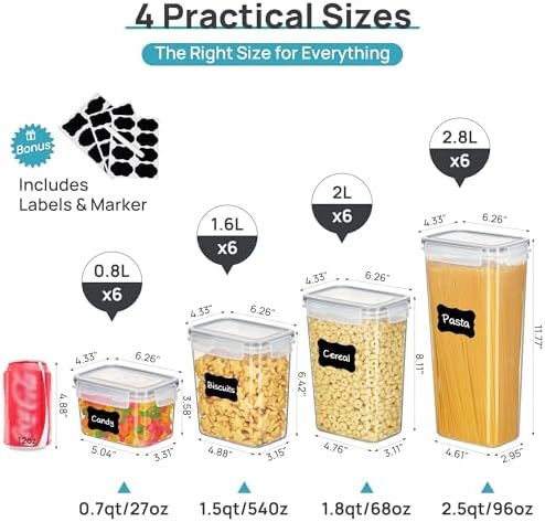 Vtopmart Airtight Food Storage Containers with Lids, 24 pcs, Gray - Image 2