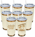 20 oz Tumbler Bulk Stainless Steel Tumblers with Lids and Straws Cream by MetalyaTumblers