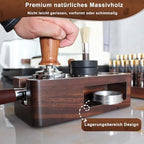 Espresso Tamping Station,Multifunctional Tamping Station,Non-slip Tamper Station,Espresso Station fit for storage 51-58mm Tamper Distributor Portafilter,Walnut Tamper Holder,Coffee Portafilter Holder - Image 5