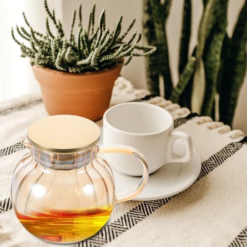 1300ml Heat-resistant Amber Glass Teapot with Removable Infuser Thickened Loose Leaf Tea Kettle for Home and Office Brewing - Image 7