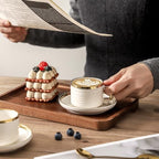 LETAOTAO Espresso Cups and Saucers Set of 4, 3oz Mini Demitasse Mugs - Image 6