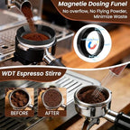 9-in-1 Espresso Tool Set: 58mm Tamper, WDT Tool, Distributor, Magnetic Funnel, Puck Screen, Brush, Cleaning Cloth, Latte Art Needle & Wooden Stand for Breville De'Longhi - Image 4