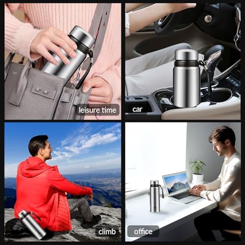 60 oz Smart Water Bottles with Digital Temperature Display Coffee Tea Infuser Bottle LED Thermal Cup Double Walled Vacuum Insulated Stainless Steel Flask Leak Proof Travel Mug Keep Warm (silver) - Image 6