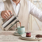Mixpresso Large French Press Coffee Maker 50Oz Stainless Steel Coffee Press - Image 3