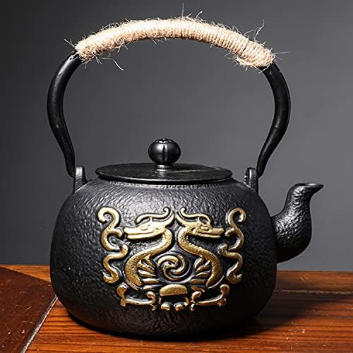 Tea Kettle,Cast Iron Teapot in Japanese Style,Tetsubin Tea Kettle with Stainless Steel Infuser,Die Casting Pattern Stove Safe Kettles,Traditional Iron Teapots,1.2L(Color:N) (Size : E) by Unknown
