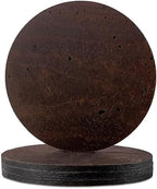 Coasters for Drinks 4 Pcs Cork Vegan Round Edge Sturdy Light Weight Drink Coaster with Holder Table Housewarming Home Kitchen Decor Gift Set for Women Men Brown Color by Corkor