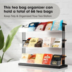 J JACKCUBE DESIGN Tea Bag Organizer Steel and Acrylic 3 Tier, 15 Compartment Tea Bags Sugar Packets Coffee Station Storage Holder for Cabinet Countertop Office (Black)- MK956A - Image 4