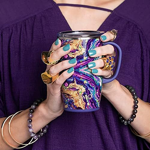 Swig Stainless Steel Insulated Travel Mug, 18 oz, Purple Reign, Double Wall Vacuum Sealed, Dishwasher Safe, Cup Holder Friendly - Image 2