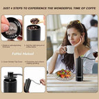 Manual Coffee Bean Grinder with Adjustable Coarseness, CNC Stainless Steel Conical Burr 6 Core, Portable Hand Coffee Bean Mill For Home Use and Camping Travel Black - Image 3