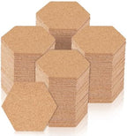 200 PCS Cork Coasters, 4 Inch Thick Wooden Cup Pads for Drink Absorbent, DIY Hexagon Blank Coasters, Bulk Tea or Coffee Coaster Set, for Wine Glass Cup Mug, Office and Home Use - Image 2