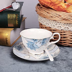 fanquare Blue Flowers Porcelain Tea Set Service for 6 - Image 4