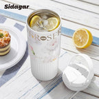 26 oz Insulated Stainless Steel Tumbler with Straw & Handle White - Image 5